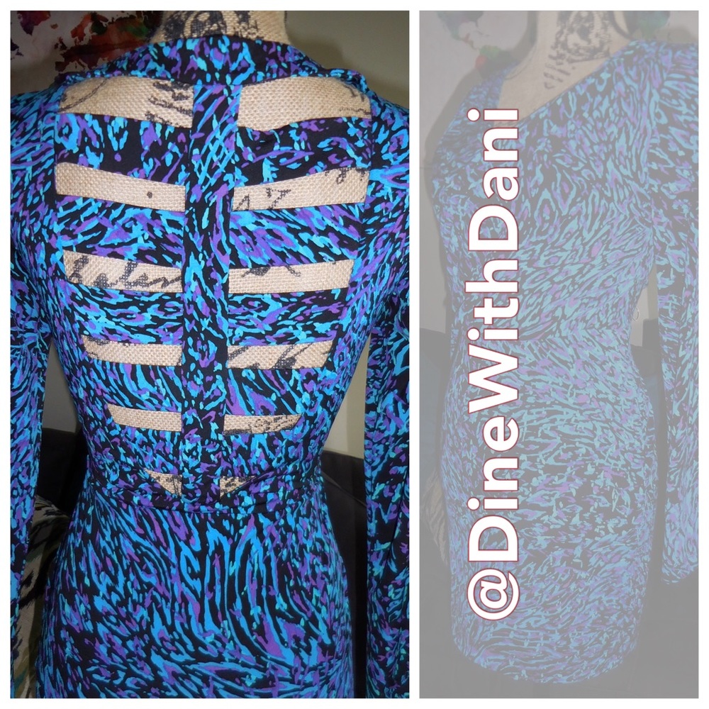 Sexy long sleeve BCBGeneration dress, back detail